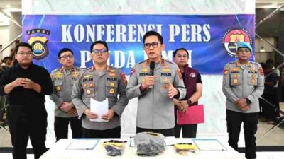 Polda Jambi Gelar Konferensi Pers, DPO Narkotika Berhasil Ditangkap di Tanjab Barat