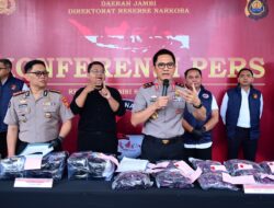 Polda Jambi Ungkap Peredaran Narkotika Skala Besar, Sita 20 Kg Sabu dan Ribuan Butir Ekstasi