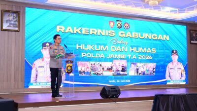 Tingkatkan Profesionalisme, Polda Jambi Gelar Rakernis Gabungan Bidkum dan Bidhumas TA 2026