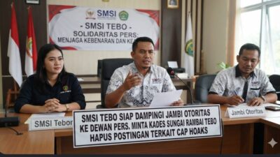 Viral Cap Hoaks Terhadap Beritanya, SMSI Tebo Pasang Badan Bela JambiOtoritas.com, Kades Sungai Rambai Terancam Pasal 27A UU ITE