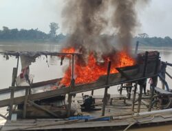 Bukti Keseriusan, Polsek Tebo Ilir Tertibkan Aktivitas PETI di Aliran Sungai Batanghari