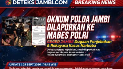 GEGER JAMBI! Oknum Bripol Polda Jambi Dilaporkan ke Mabes Polri Atas Dugaan Penjebakan, Pengeroyokan & Rekayasa Kasus Narkoba